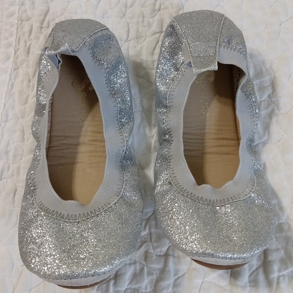 Yosi Samra Miss Samara Silver Glitter Ballet Flat